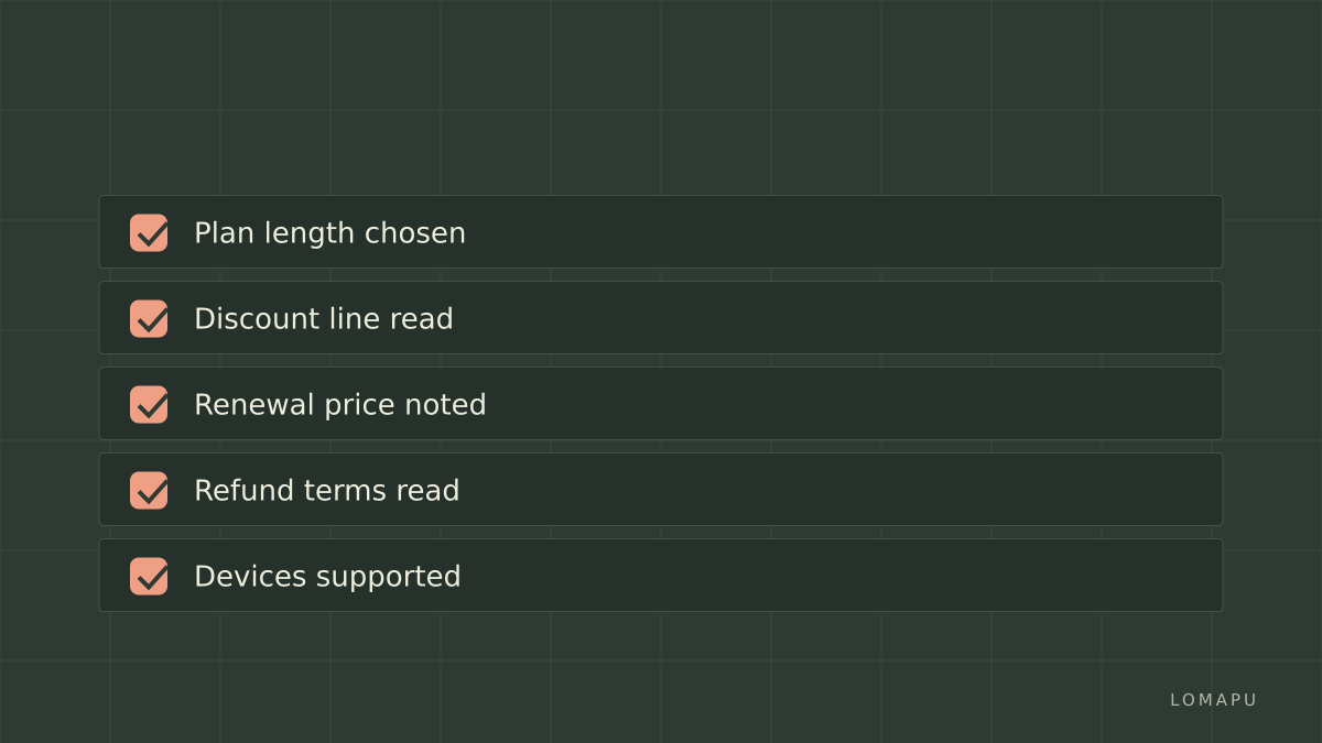 PureVPN checklist