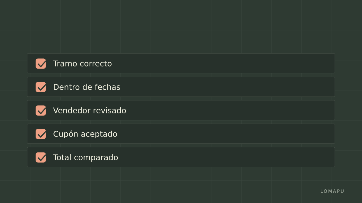 Lista antes de pagar