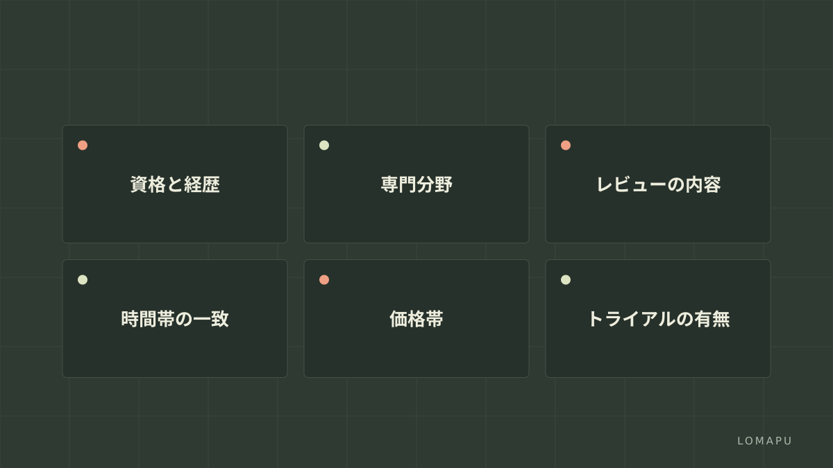 講師選びの観点