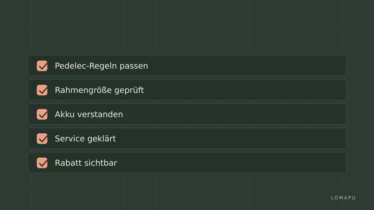 Checkliste vor dem Bezahlen