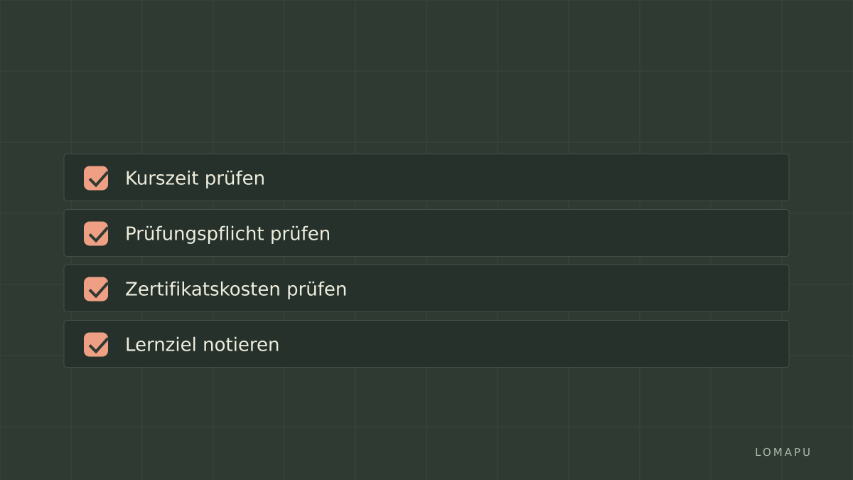 Kurswahl-Checkliste