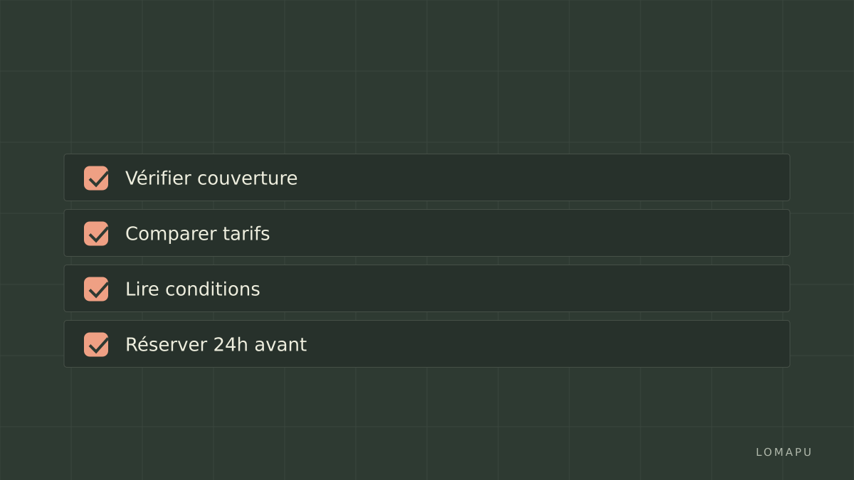 Checklist réservation