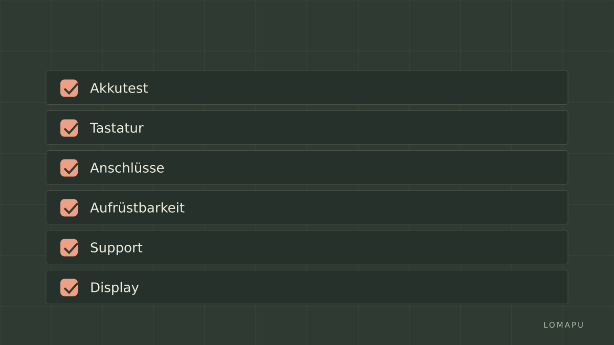 Wichtige Kaufchecks