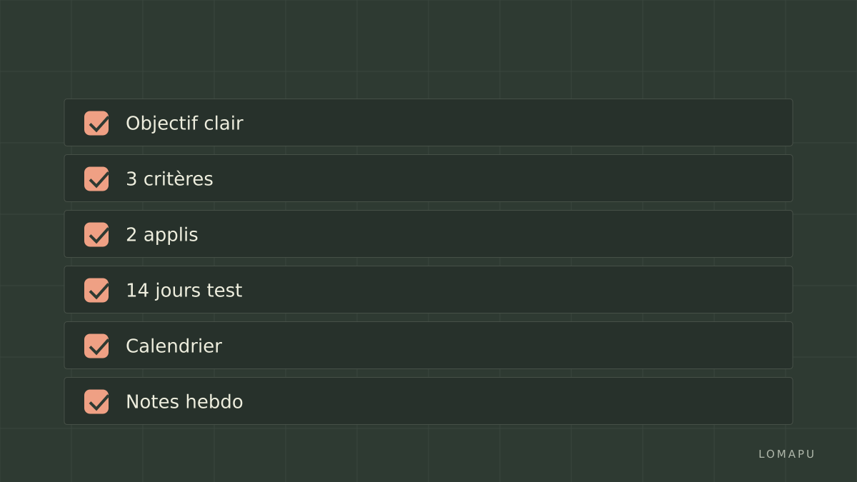 Checklist démarrage