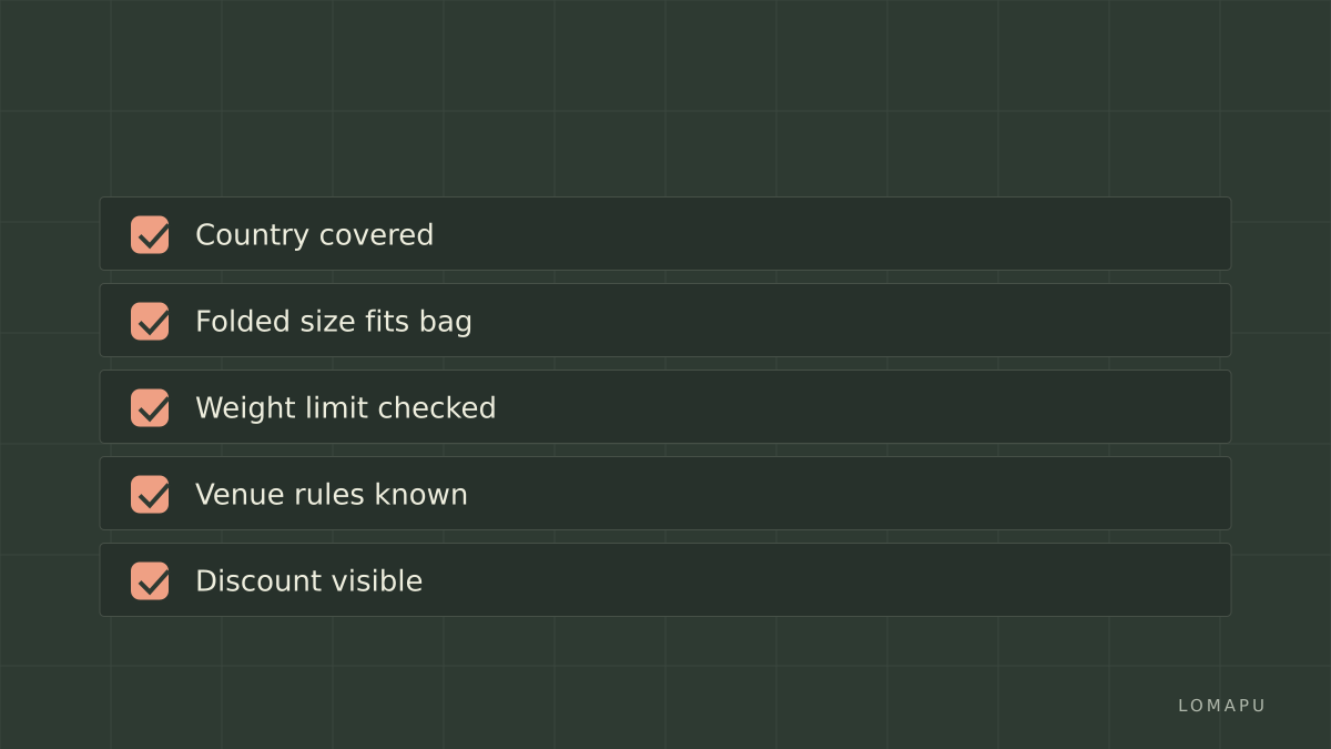 Sitpack checklist