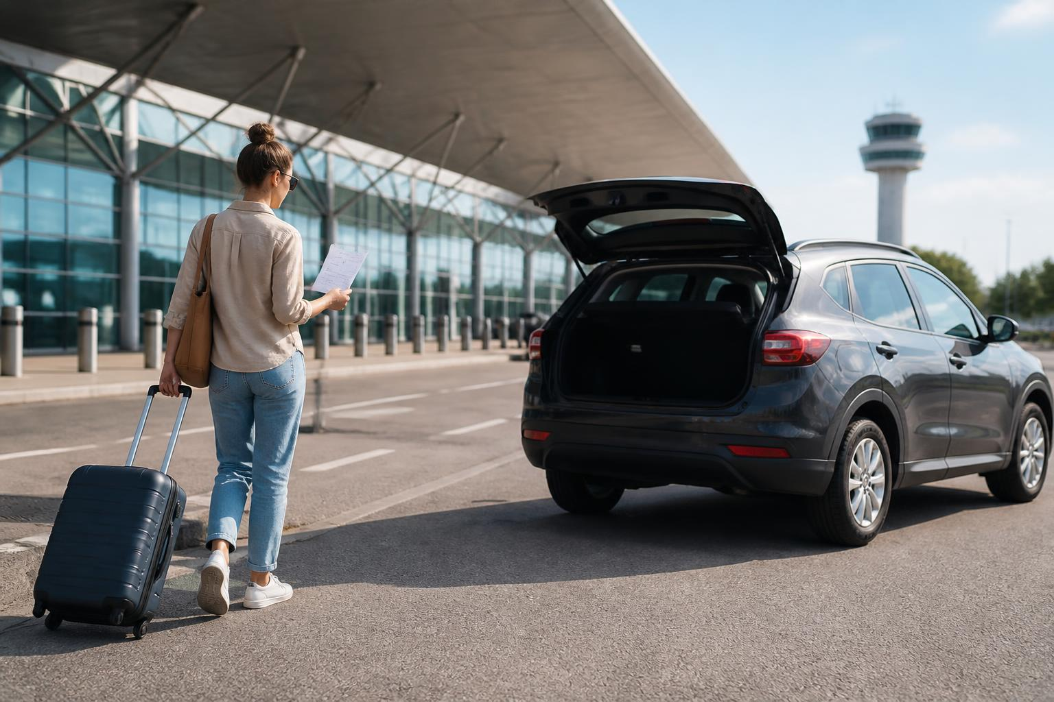 Ophalen auto bij luchthavenbalie