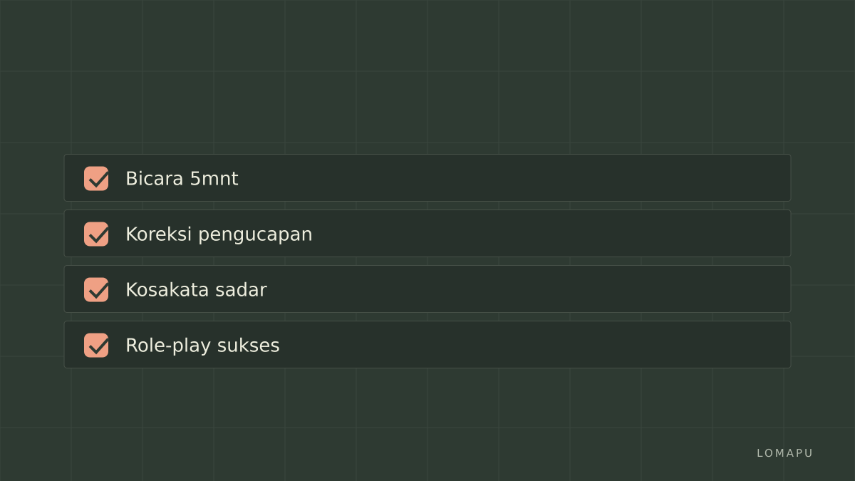 Checklist kemajuan mingguan